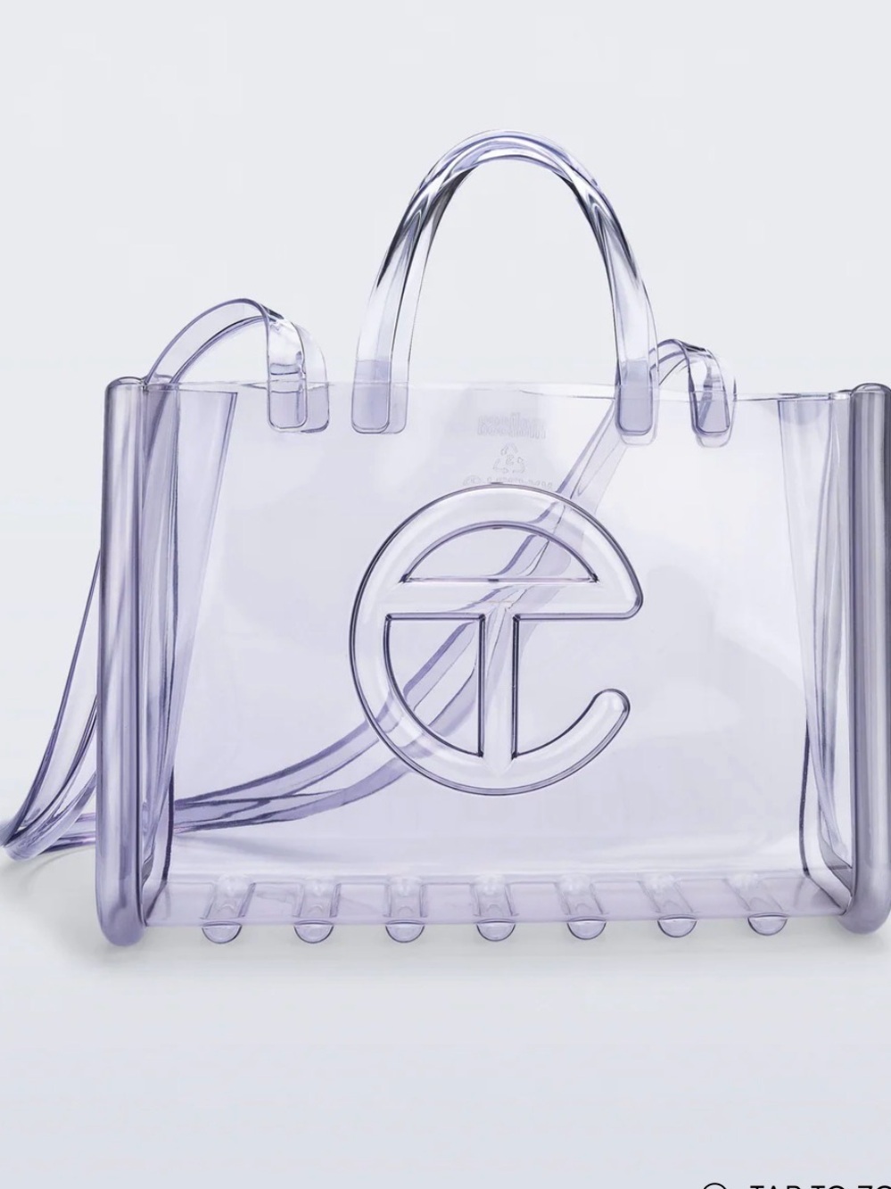 TELFAR COLLABORATION MELISSA TRANSPARENT LOGO MEDIUM TOTE BAG